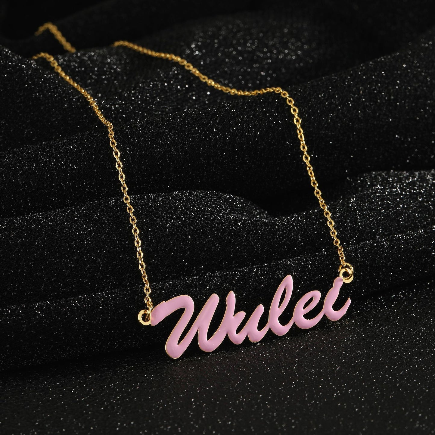 Pink Handmade Minimalistic Custom Name Jewelry