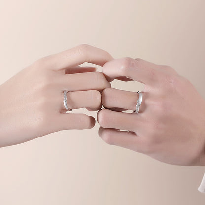 Custom Engraved Mobius Matching Wedding Rings