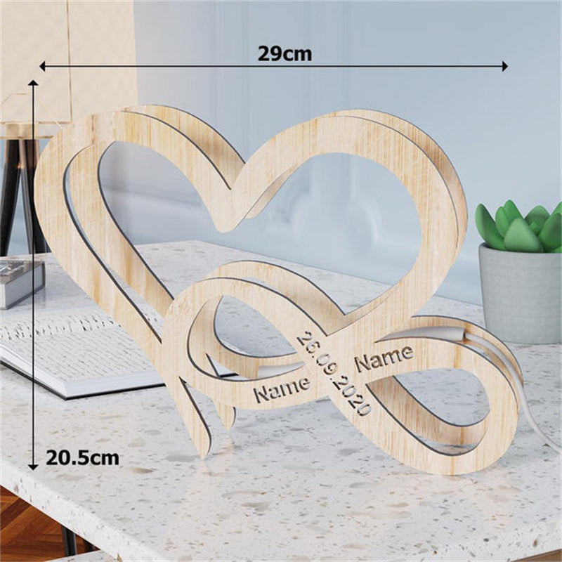 Custom Names Infinity Heart Lamp Gift for Couples