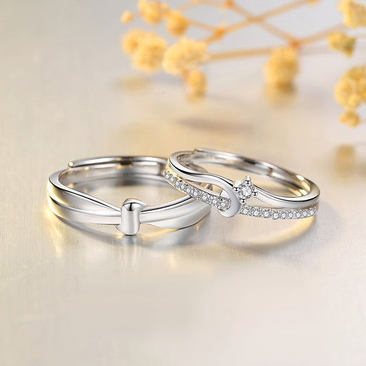 Custom Engraved Knot Wedding Bands for Couples