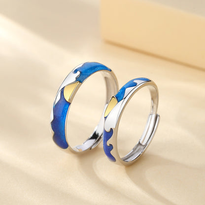 Sun Rise Matching Couple Rings Set for Two