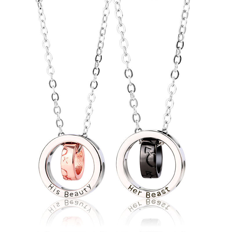 His Beauty Her Beast Couple Necklaces Set