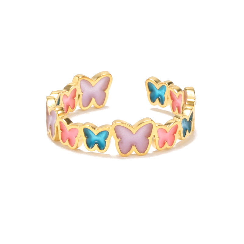 Night Glowing Butterfly Ring Gift for Her