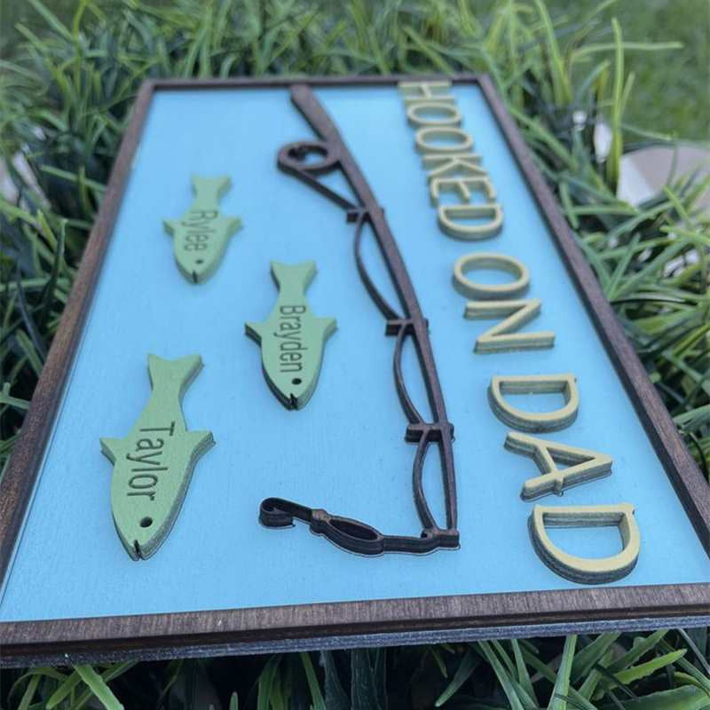 Personalized Kids Names Gift for Fisherman Dad