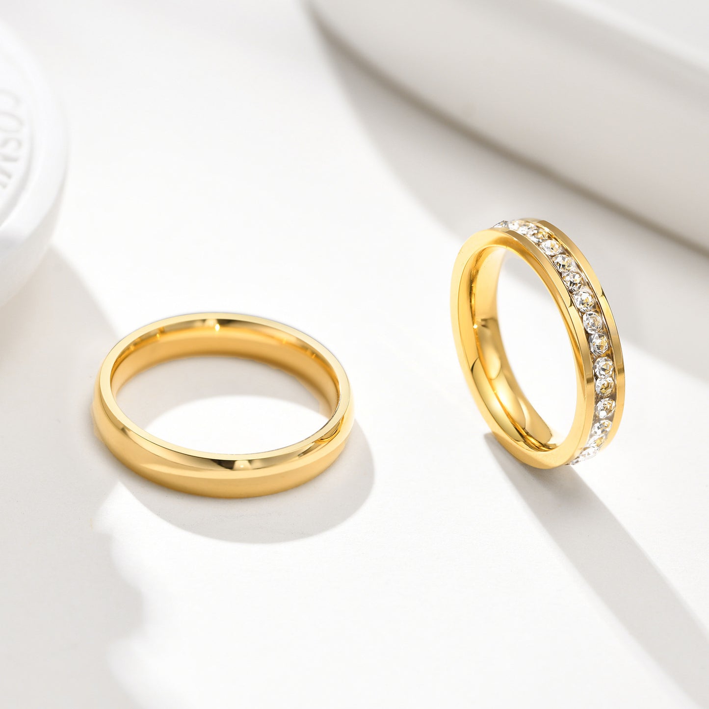 Custom Gold Plated Matching Wedding Bands for Couples