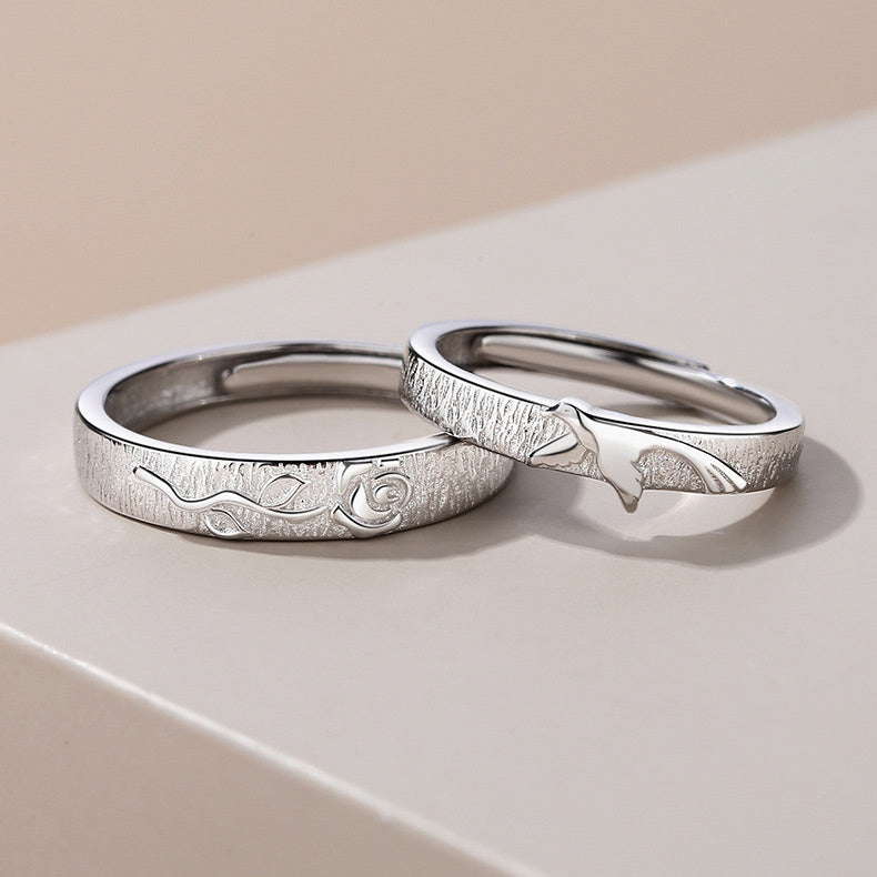 Customized His Hers Couple Wedding Rings Set