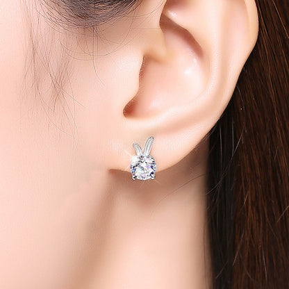 0.5 Carat Moissanite Diamond Rabbit Ear Earstuds
