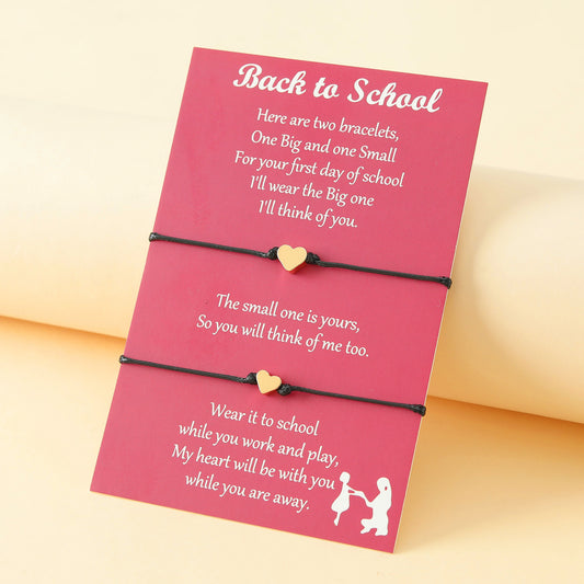 Mother Daughter First Day at School Bracelets Gift