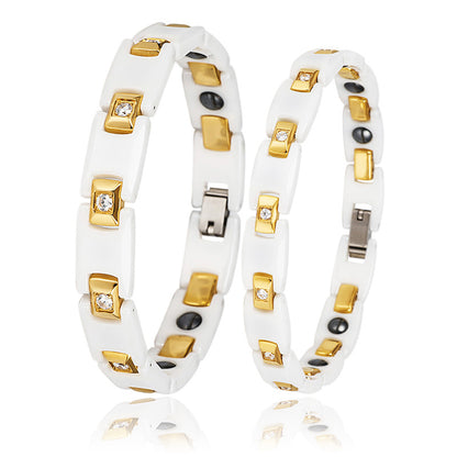 Energy Magnets Ceramic Couple Bracelets Set