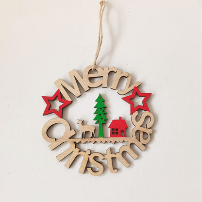 Wall Hanging Merry Christmas Wooden Ornament