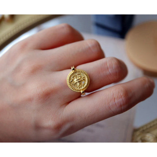  Vintage Reversible Double Sided Flip Ring Loforay.com