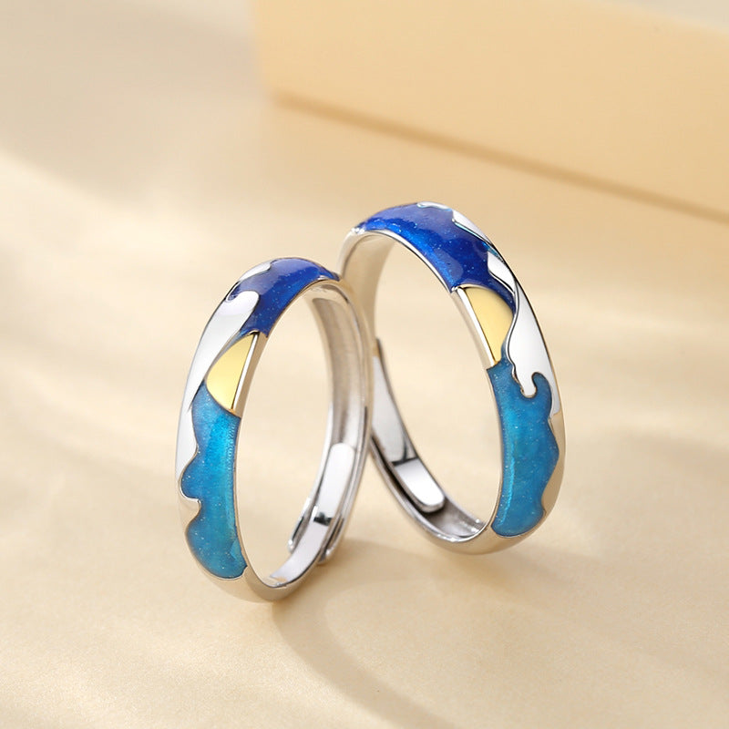 Sun Rise Matching Couple Rings Set for Two