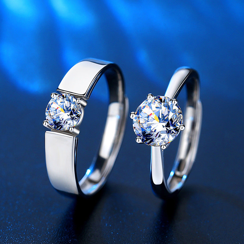 Personalized 1.5 Carats Moissanite Diamond Rings for Couples