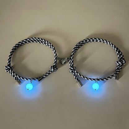 Magnetic Hearts Night Glowing Bracelets for Couples