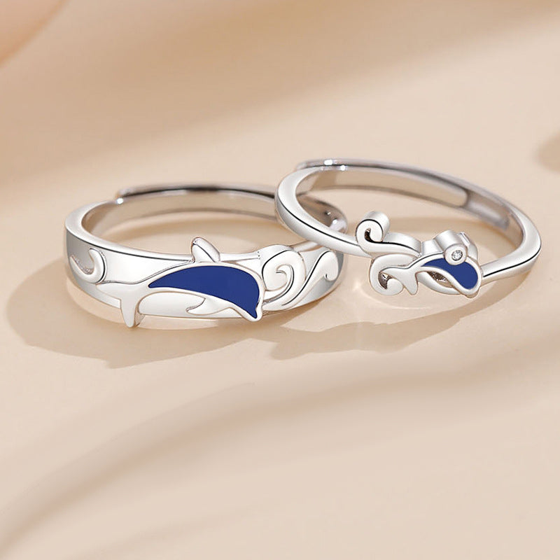 Ocean Theme Matching Romantic Rings for Couples