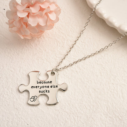 Interlocking Puzzle Necklaces Set for Best Friends