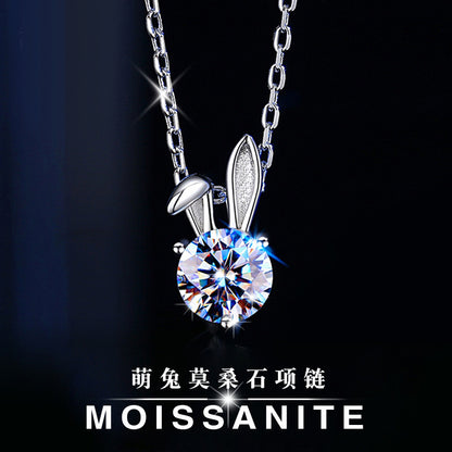 Rabbit Shaped Moissanite Diamond Necklace