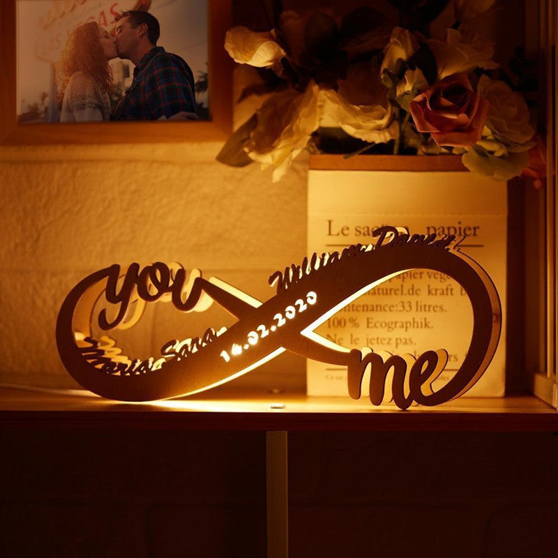 Couple Names Personalized Infinity Lamp Gift