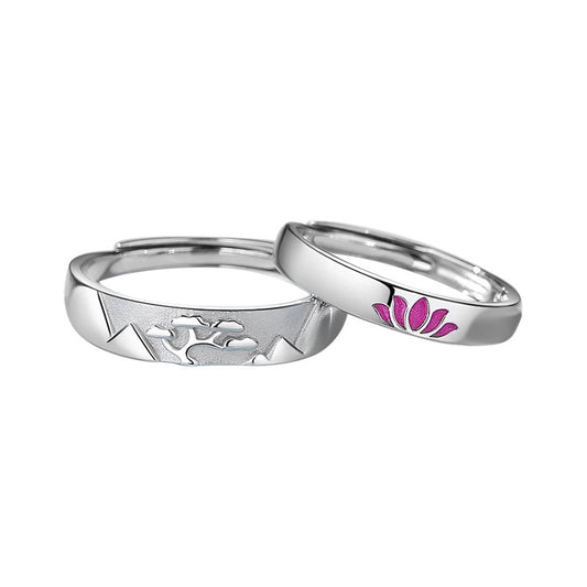 Personalized Matching Forest Theme Wedding Bands