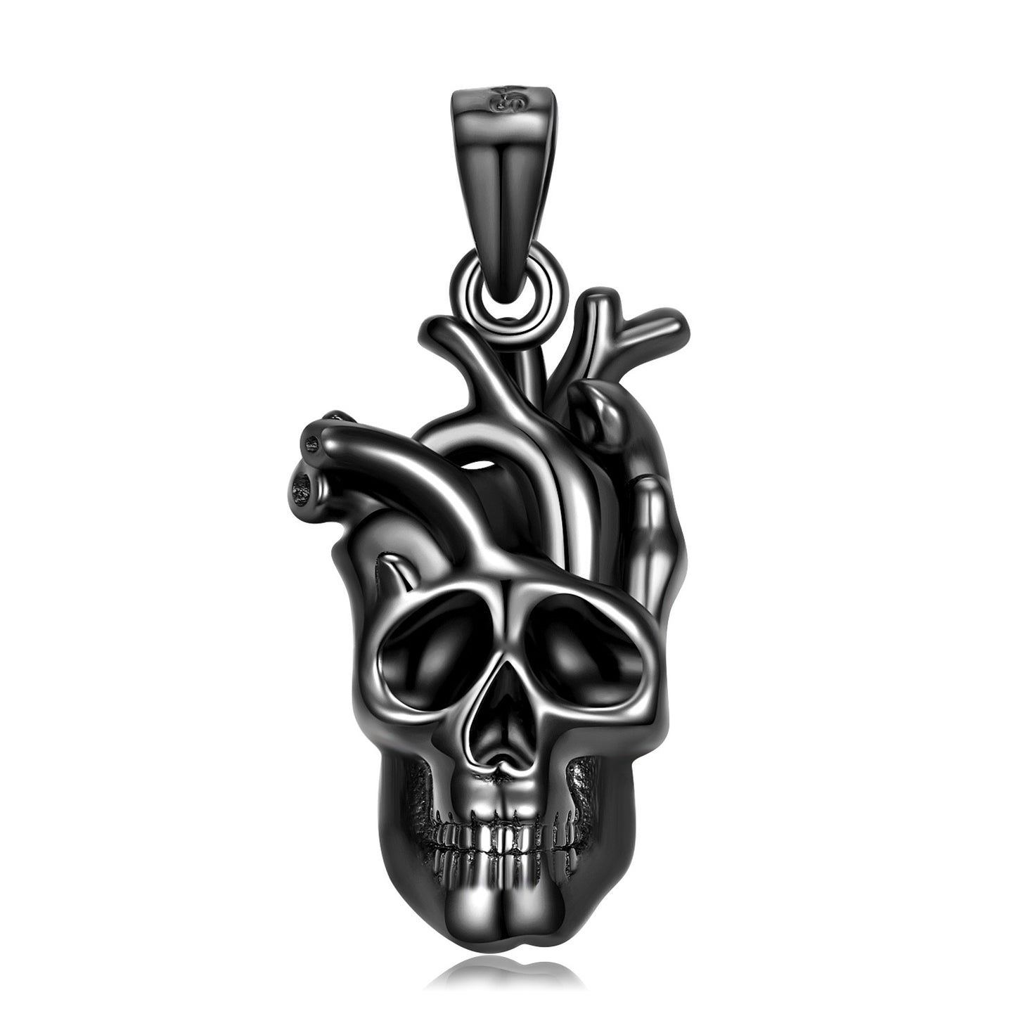 Halloween Skull Heart Charm Necklace