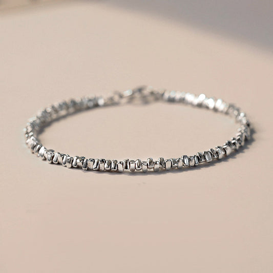 Silver Cube Dainty Bracelet