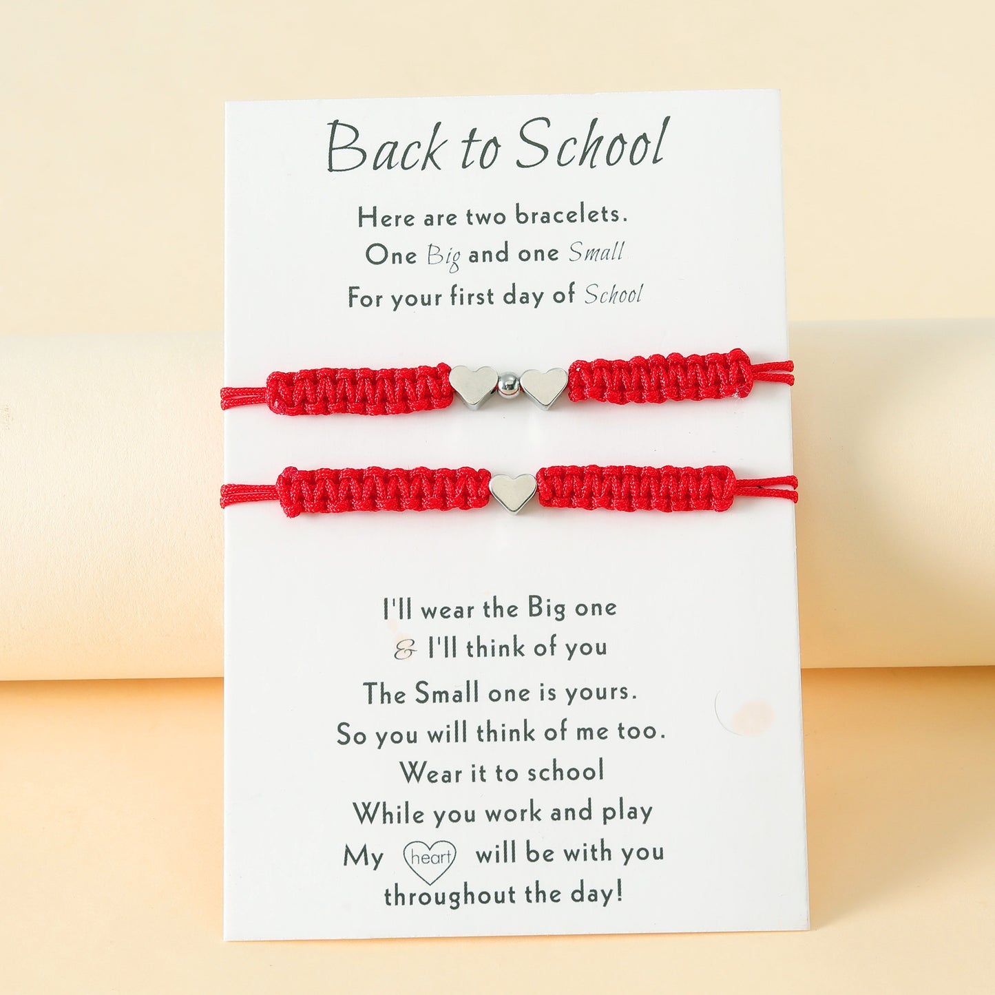 Mommy and Me Back to School Heart Bracelet Gift