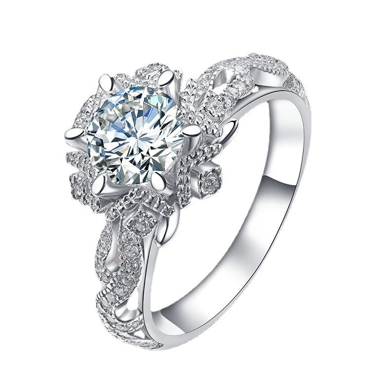 Custom 1 Carat Moissanite Diamond Vintage Wedding Ring