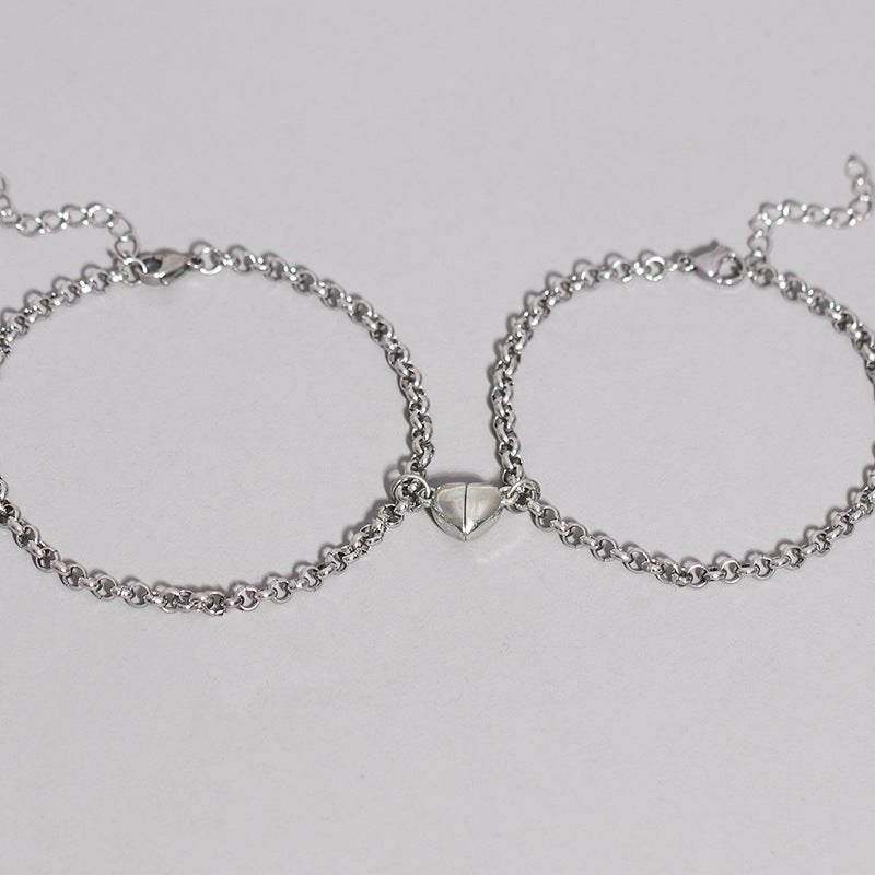 Magnetic Hearts Relationship Bracelets Set for Couples