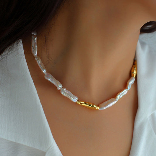 Baroque Natural Pearl Choker Necklace