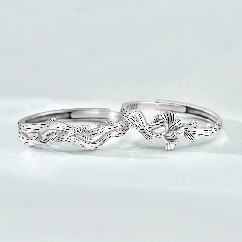 Matching Ginko Romantic Rings Set for Couple