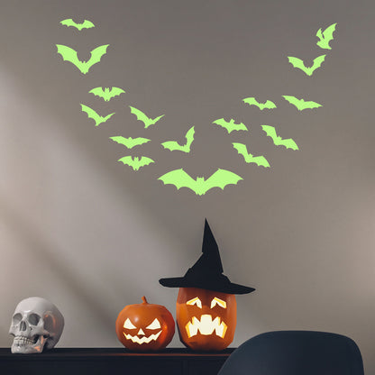 Night Glowing Bats Sticker Halloween Decoration