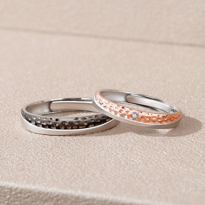 Engraved Real Silver Promise Rings for Him and Her