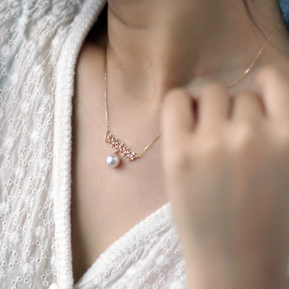 Pearl Floral Drop Necklace