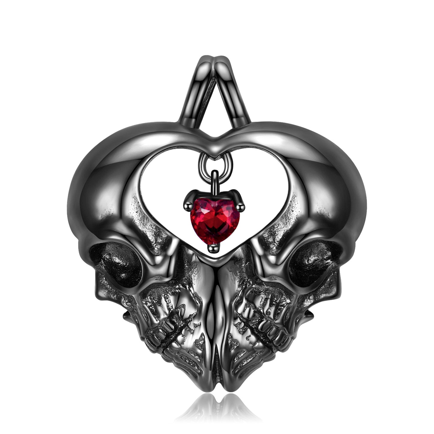 Halloween Skull Heart Dainty Necklace for Women
