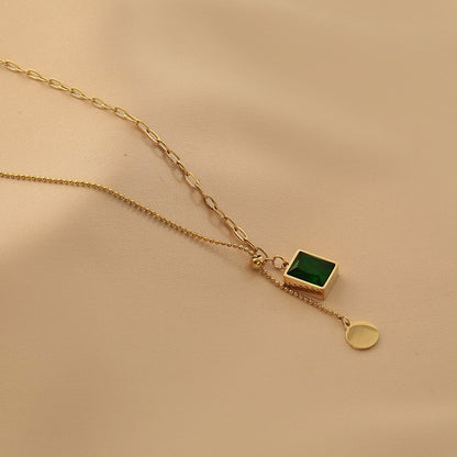 May Birthstone Solitary Necklace