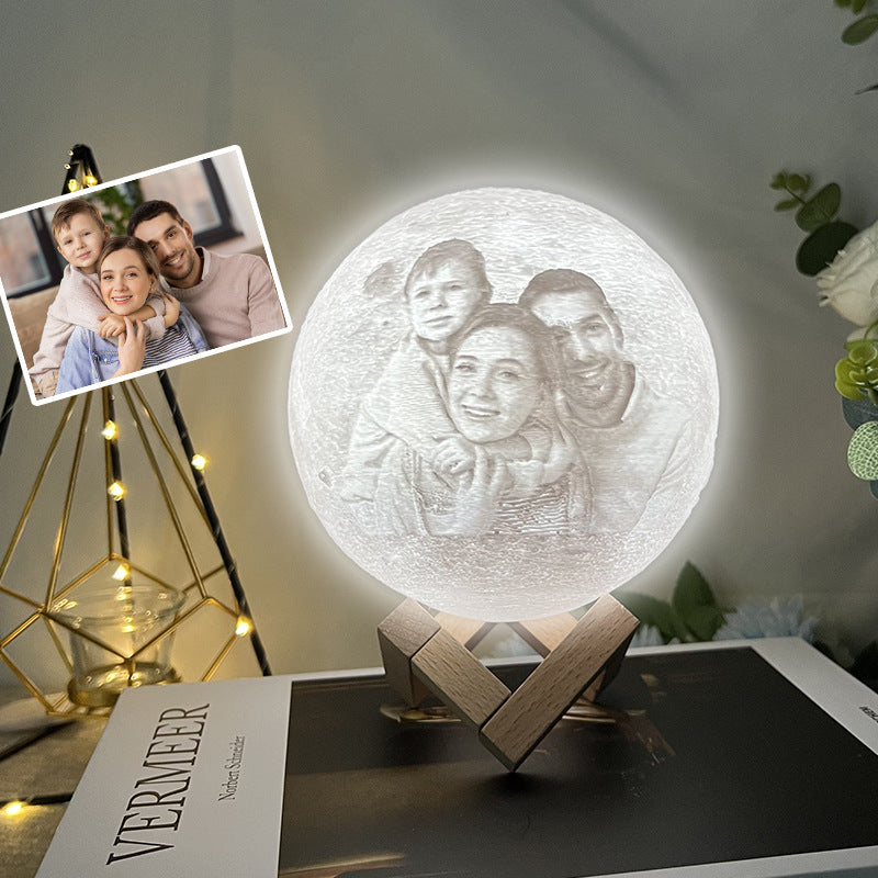 Custom 3D Print Photo Moon Shaped Led Lamp