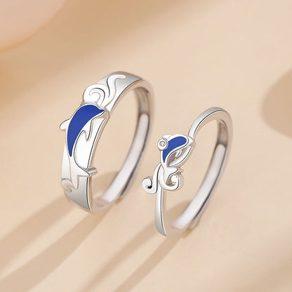 Themed Rings Matching Ocean Theme Matching Romantic Rings for Couples – Loforay