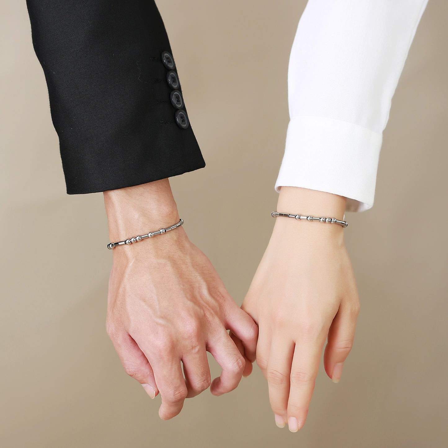 I Love You Morse Code Couple Bracelets Set
