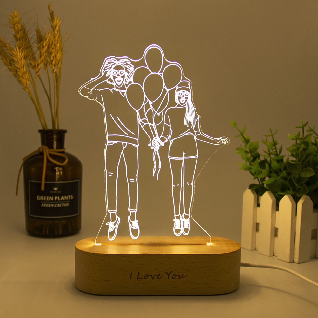 Custom Photo Acrylic Wooden Lamp