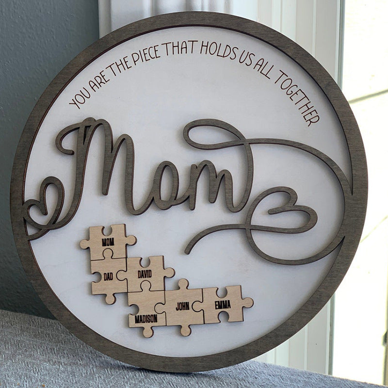 Kids Names Wooden Decoration Gift for Mom