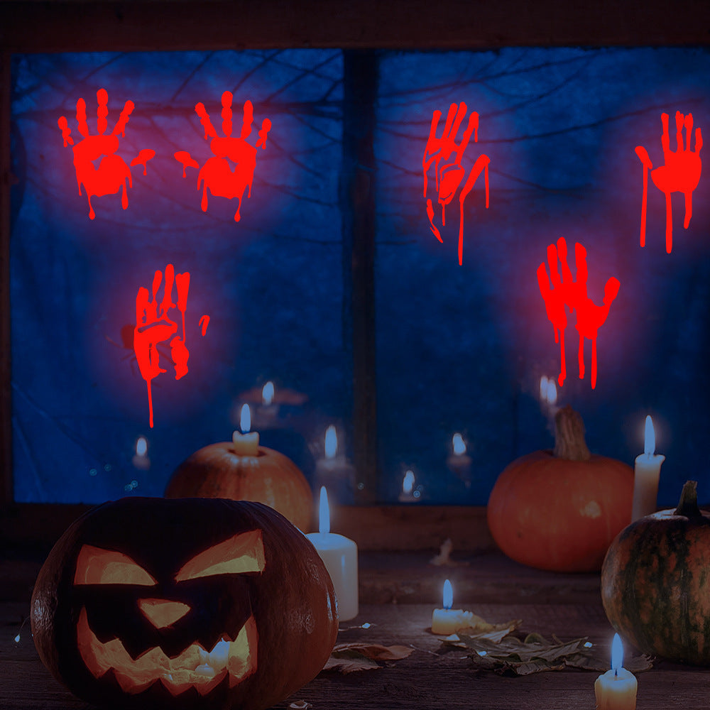 Night Glowing Halloween Theme Stickers for Window Glass