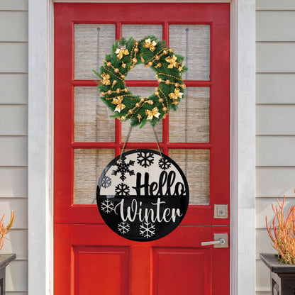 Christmas Welcome House Winter Door Wall Decoration