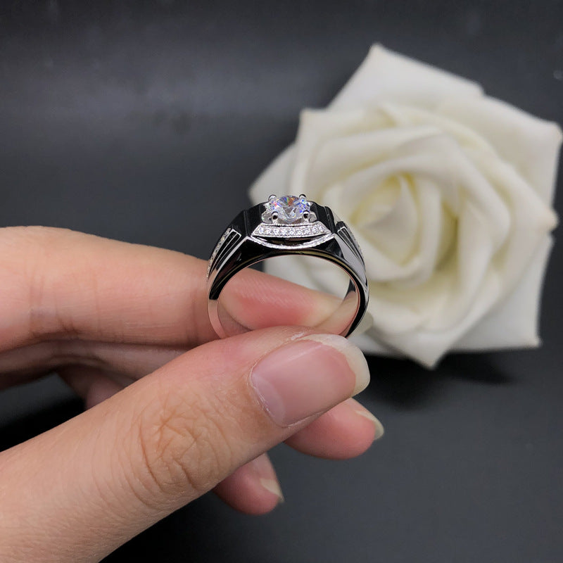 0.5 Carat Moissanite Diamond Ring for Men