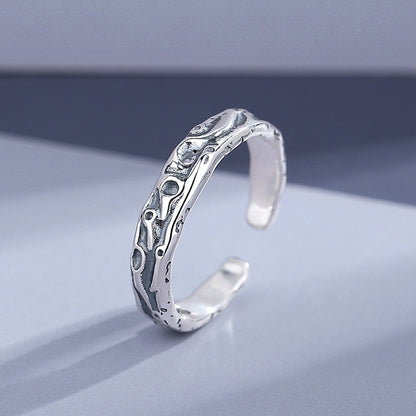 Meteorite Style Couple Wedding Rings Set