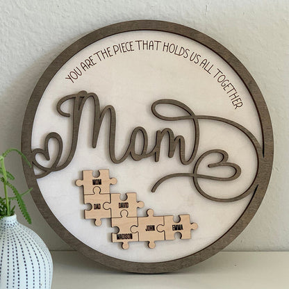 Kids Names Wooden Decoration Gift for Mom