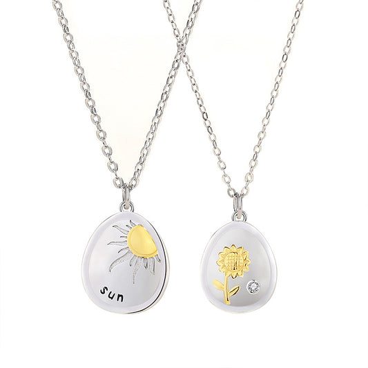 Matching Sun Flower Necklaces Set for Couples