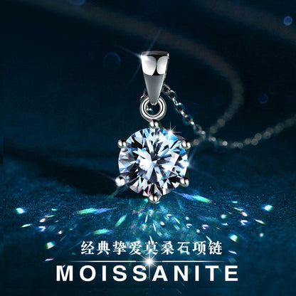 1 Carat Moissanite Diamond Simple Necklace