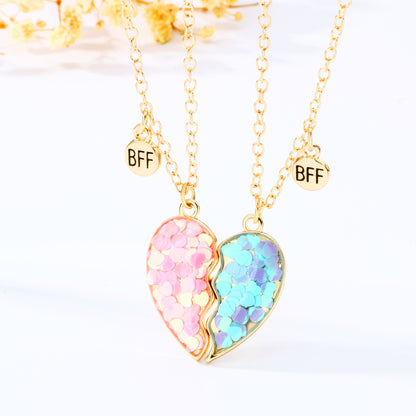 Magnetic Half Hearts Necklaces for Best Friends