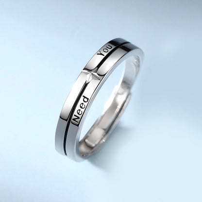 Custom Engraved Couple Promise Rings Set for two