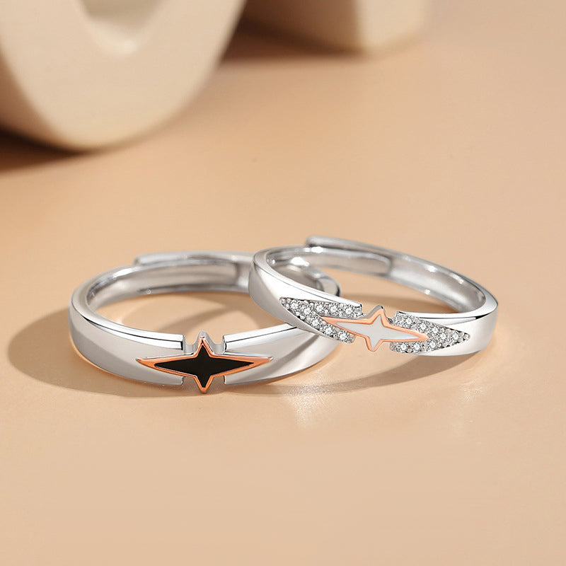 Engravable Matching Stars Rings for Couples